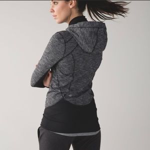 LULULEMON Daily Practice Long Jacket Rio Mist Black Gray Size 4